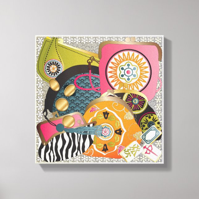 Mah Jongg Purses Leinwanddruck (Vorderseite)