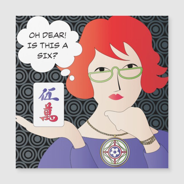 Mah Jongg Redewendungen Cracks Magnet Card (Vorderseite)