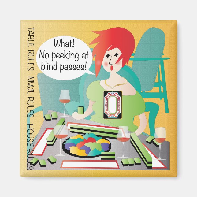 Mah Jongg Redewendungen Flüchtige Blick Pass Magnet (Vorne)