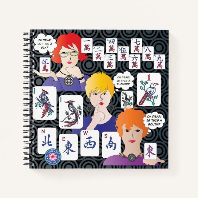 Mah Jongg Redewendungen Oh Liebes Notebook Notizbuch (Vorderseite)