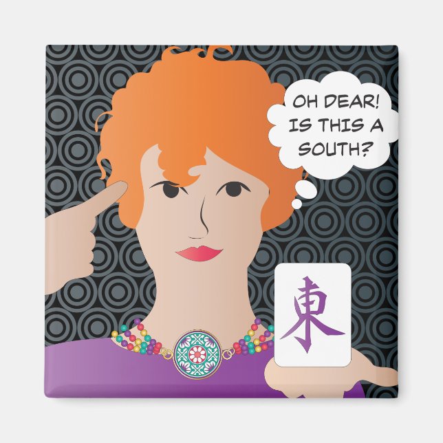 Mah Jongg Redewendungen Winds Magnet (Vorne)