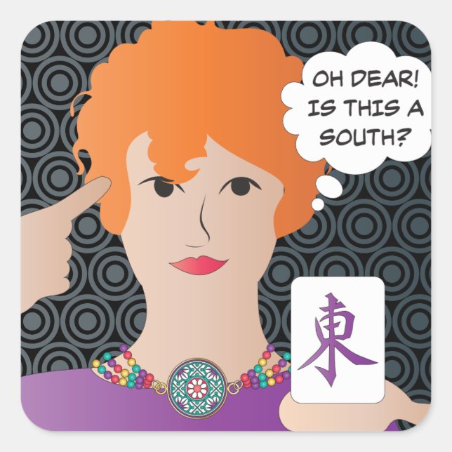 Mah Jongg Redewendungen Winds Stickers (Vorderseite)