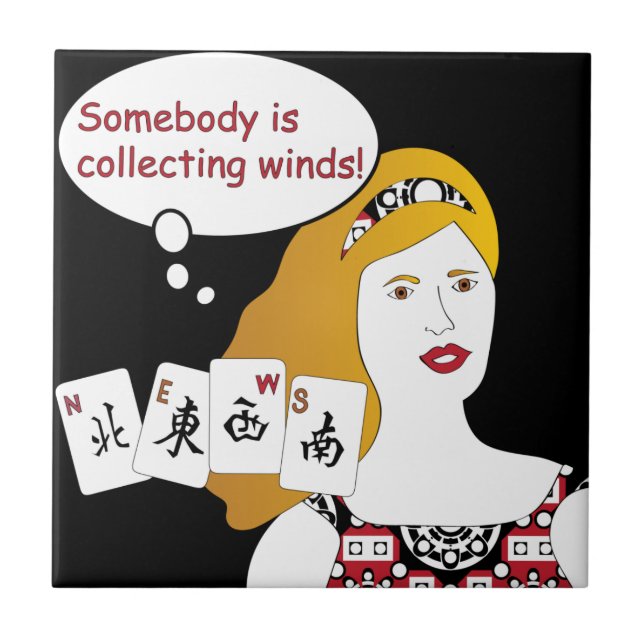 Mah Jongg Redewendungen Winds Tile Fliese (Vorderseite)