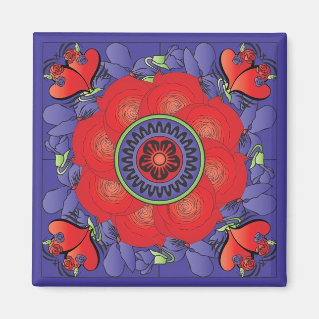 Mah Jongg Rose Magnet (Vorne)