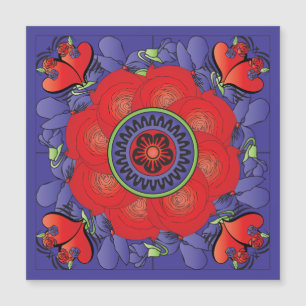 Mah Jongg Rose Magnet Card