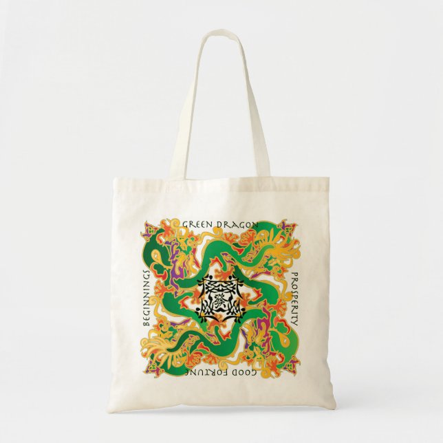 Mah Jongg Sac Dragon Vert (Devant)
