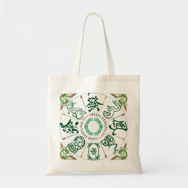 Mah Jongg Sac Dragon Vert (Devant)