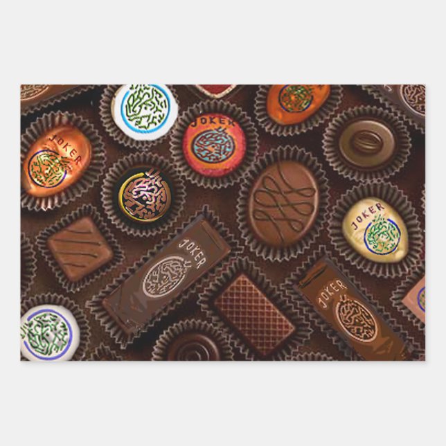 Mah Jongg Schokolade Tiles Gift Wraps Geschenkpapier Set (Vorderseite)