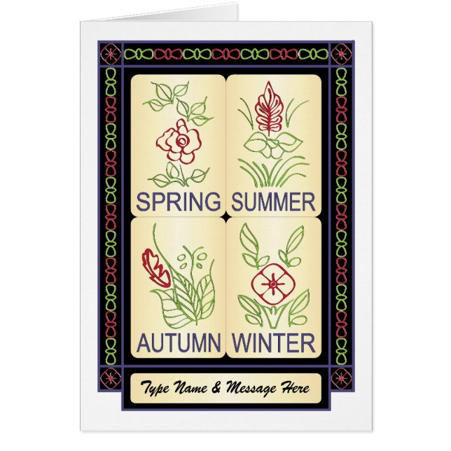 Mah Jongg Seasons 02 Carte personnalisable (Devant)