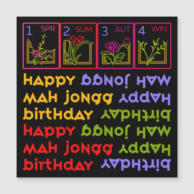 Mah Jongg Seasons Birthday Magnet (Vorderseite)