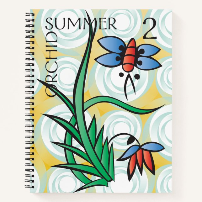 Mah Jongg Seasons Sommer-Notebook Notizbuch (Vorderseite)