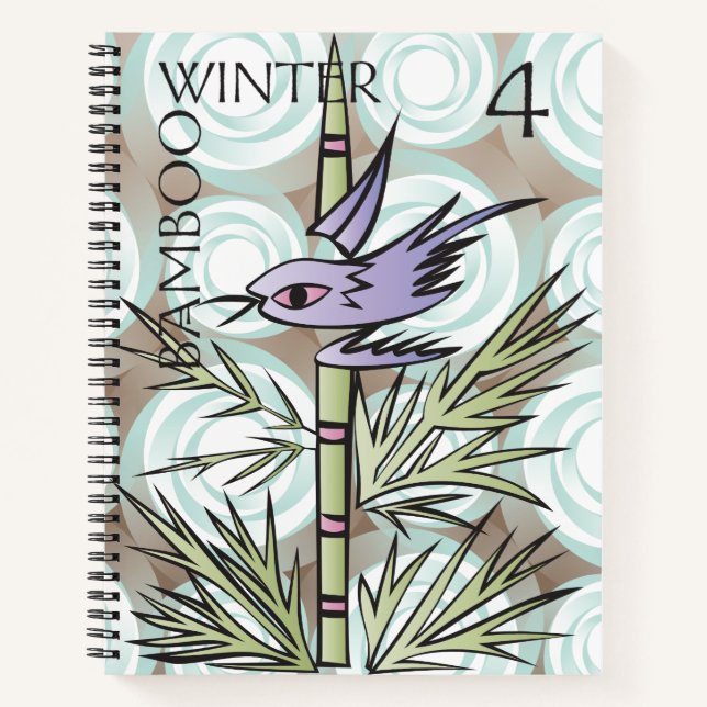 Mah Jongg Seasons Winter Notebook Notizbuch (Vorderseite)