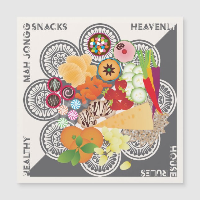 Mah Jongg Snacks Magnet Card (Vorderseite)