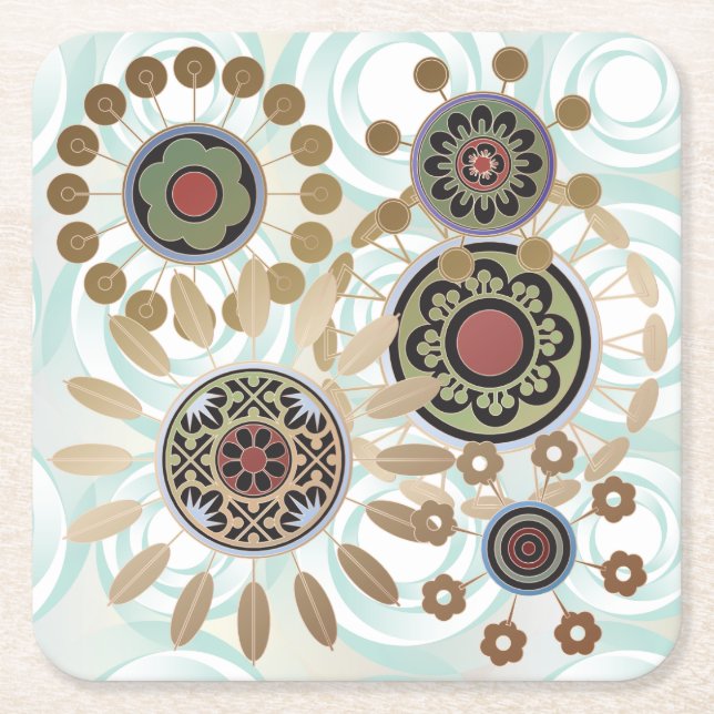 Mah Jongg Sternexplosion Dots Untersetzer (Vorderseite)