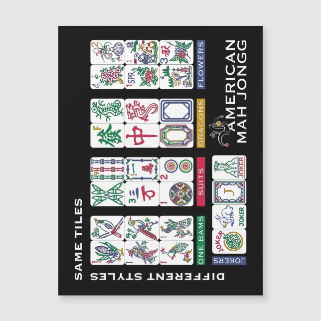 Mah Jongg Tiles gleich Magnetkarte (Vorderseite)