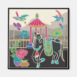 Mah Jongg Tiles Horse Magnet