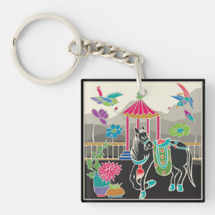 Mah Jongg Tiles Horse Porte - clé
