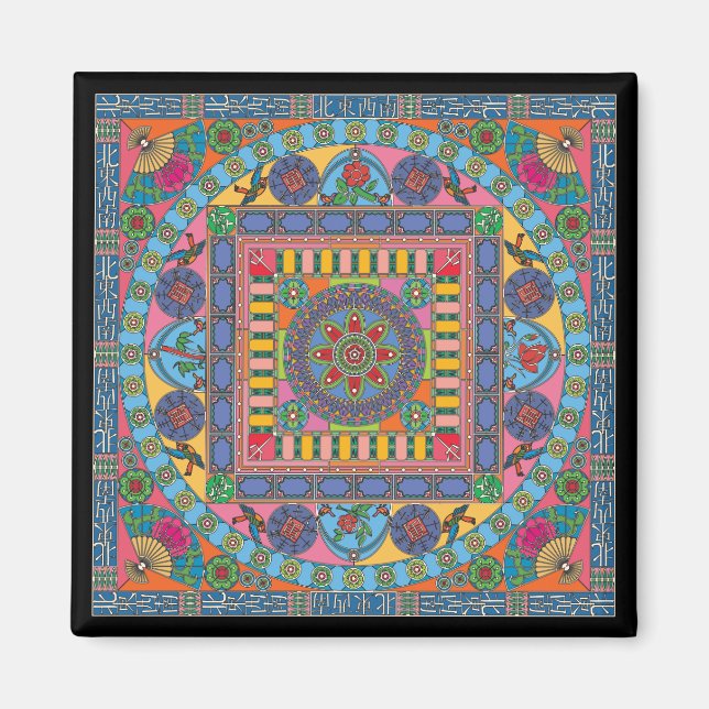 Mah Jongg Tiles Mandala Magnet (Vorne)