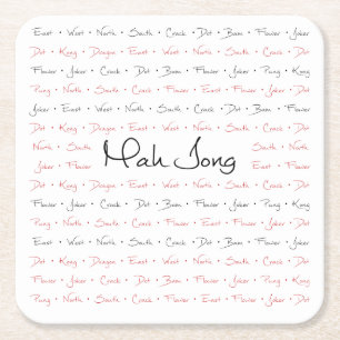 Mah Jongg-Untersetzer Rechteckiger Pappuntersetzer