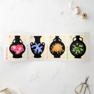 Mah Jongg Vases Triple Carte