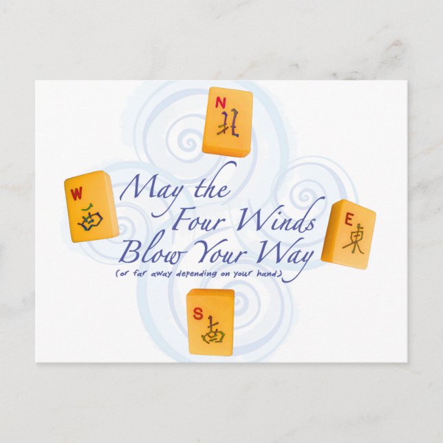Mah Jongg Winds Postkarte (Vorderseite)