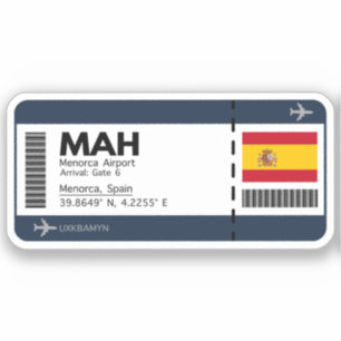 MAH Menorca Airpot Aufkleber - Spanische Reise