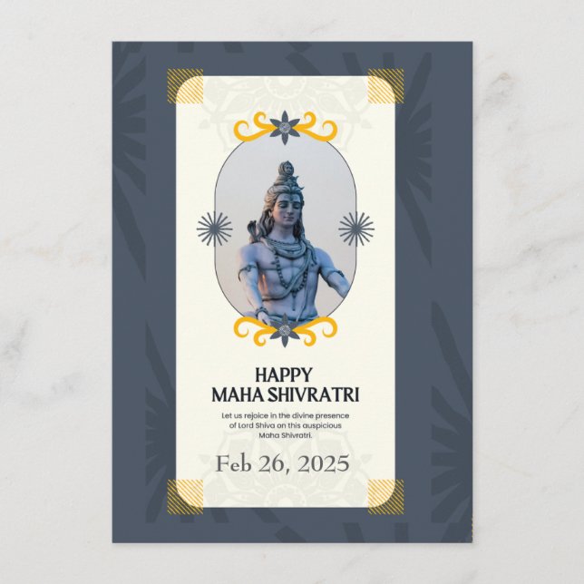 Maha Shivaratri Gebet Card 2025 Begleitkarte (Vorderseite)