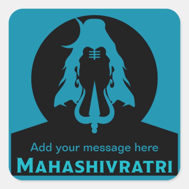 Maha Shivratri - Happy Maha Shivratri Quadratischer Aufkleber (Vorderseite)