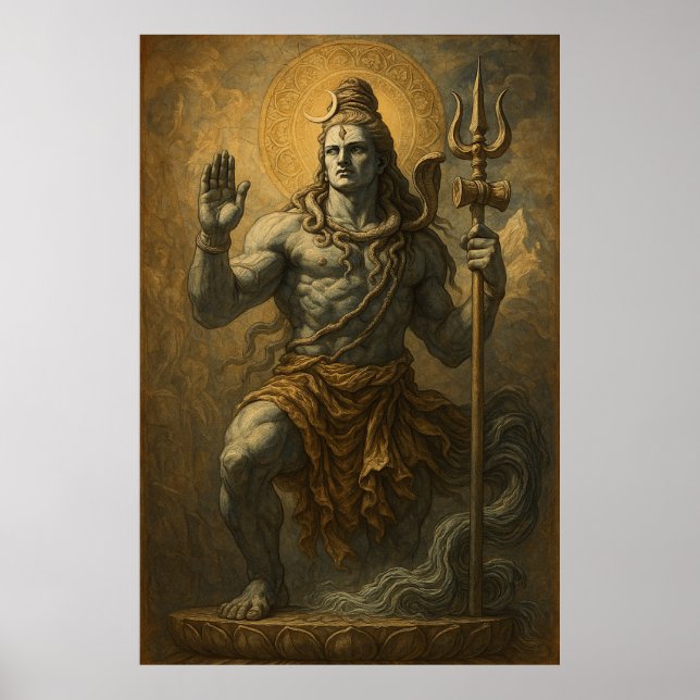 Mahadew, Zerstörer des bösen Kunstwerks Poster (Vorne)