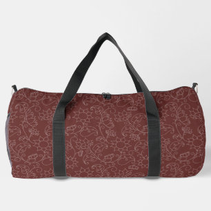 Mahagoni-Blumen-Abstrakt Duffle Bag