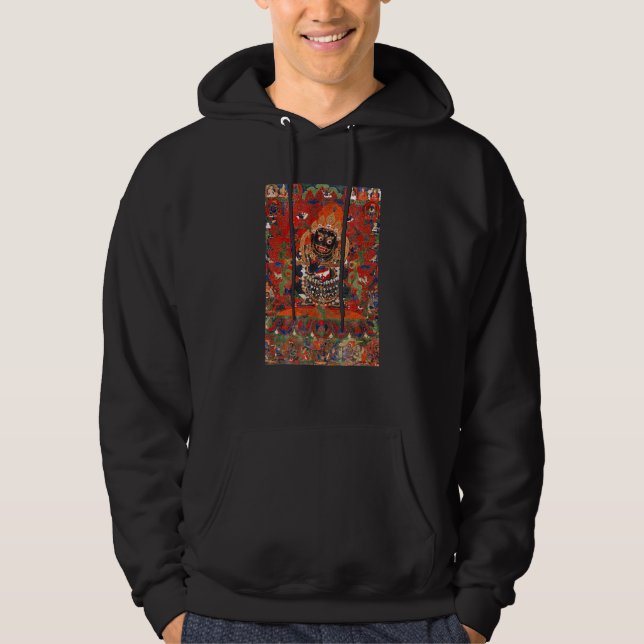 Mahakala Protector of the Tent II Tibetan Buddhist Hoodie (Vorderseite)
