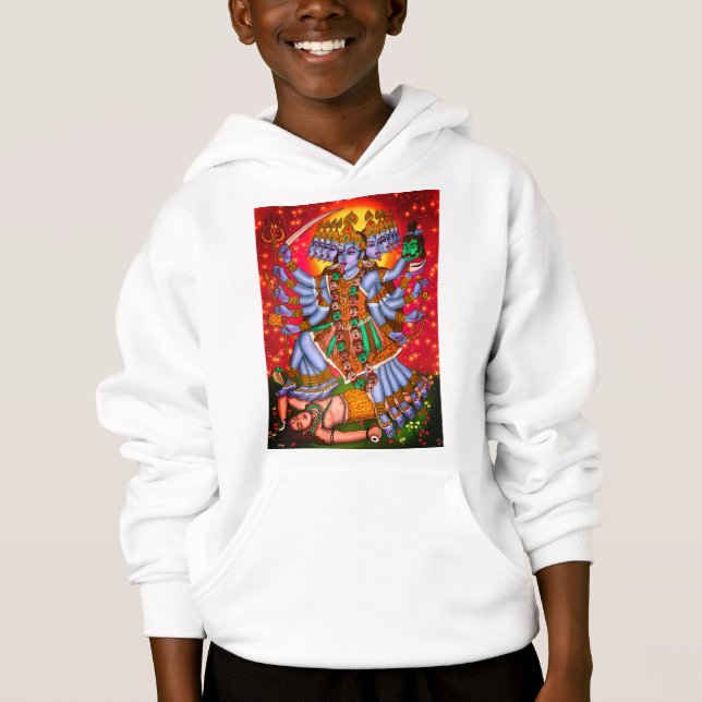 Mahakali Digital Art Hoodie - Spirituelle Hingabe  (Vorderseite)