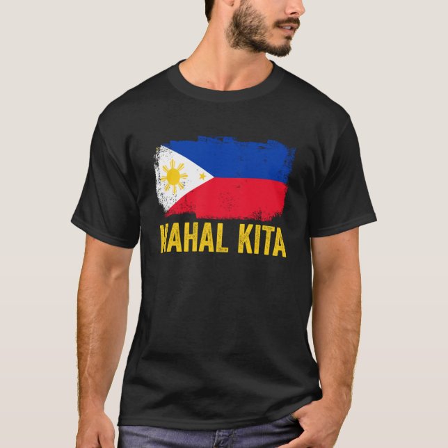 Mahal Kita philippinische Flagge Phantastischer Pi T-Shirt (Vorderseite)