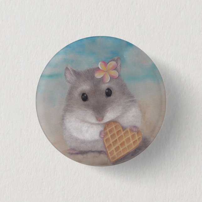 Mahalo am Strand Button (Vorderseite)