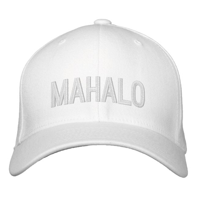 MAHALO bedeutet DANK IHNEN auf Hawaiisch Bestickte Baseballkappe (Vorderseite)