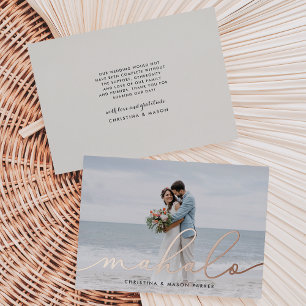 Mahalo Carte de remerciements photo Mariage