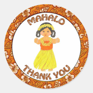 Mahalo Danke Ihnen Hawaiian Stickers