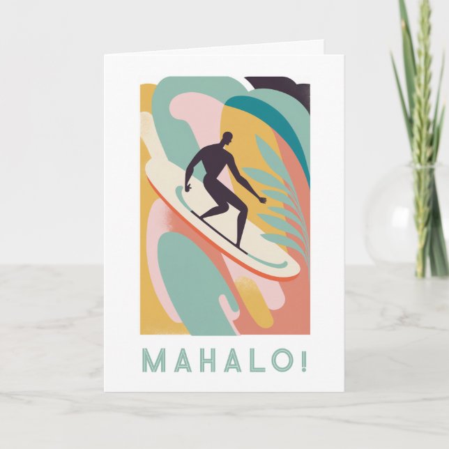 Mahalo danke Ihnen Karte, Surfdesign (Vorderseite)