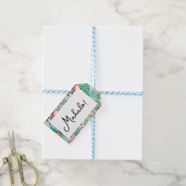 Mahalo Favor Tag | Flamingos & Palms Geschenkanhänger