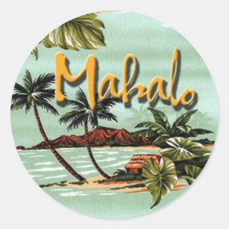Mahalo Hawaiian Island Runder Aufkleber