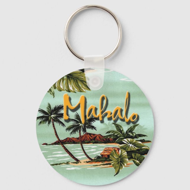 Mahalo Hawaiian Island Schlüsselanhänger (Vorderseite)