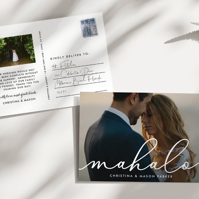 Mahalo | Hochzeitsszenario Foto Vielen Dank Postkarte (Von Creator hochgeladen)