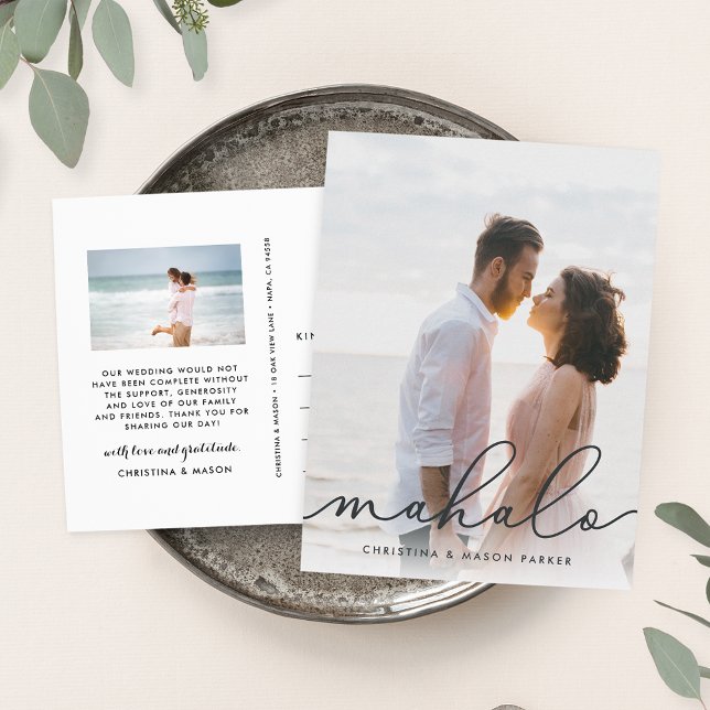 Mahalo | Hochzeitsszenario Foto Vielen Dank Postkarte (Von Creator hochgeladen)