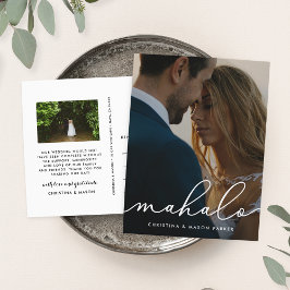 Mahalo | Hochzeitsszenario Foto Vielen Dank Postkarte