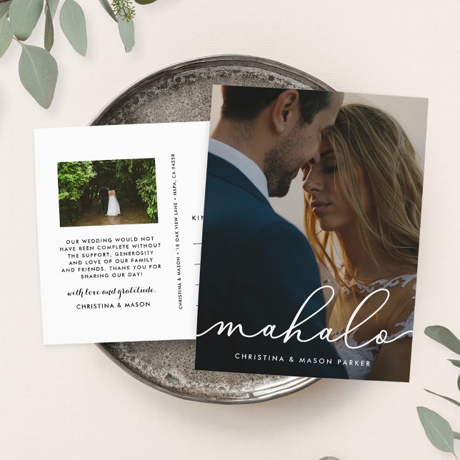 Mahalo | Hochzeitsszenario Foto Vielen Dank Postkarte (Von Creator hochgeladen)