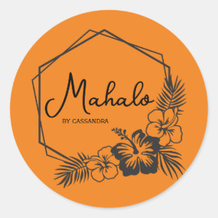 Mahalo merci sticker hawaïen personnalisable
