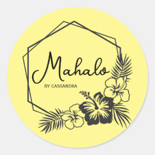 Mahalo merci sticker hawaïen personnalisable