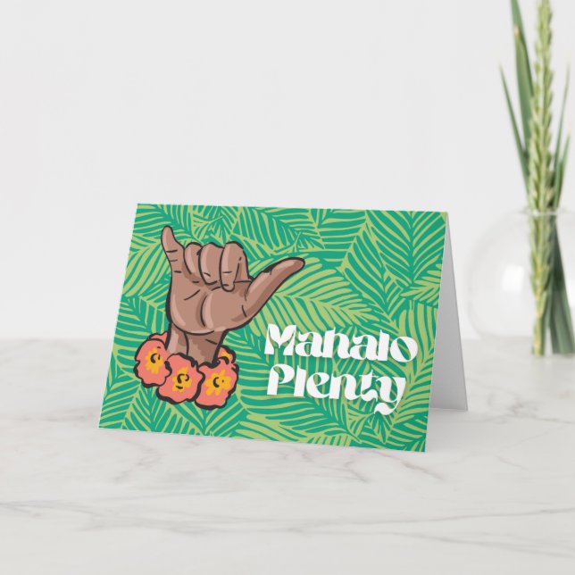 Mahalo Plenty Vielen Dank Hawaiian Pidgin Gruß Dankeskarte (Vorderseite)