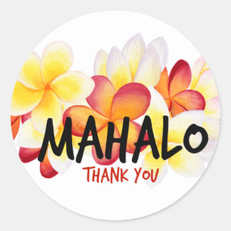 Mahalo Plumeria Runder Aufkleber