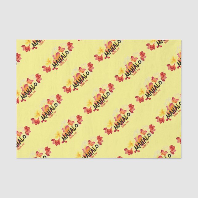 Mahalo Plumeria Seidenpapier (Vorderseite)